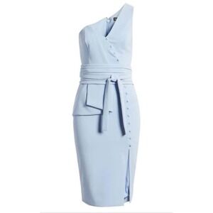 NWT Lavish Alice Origami One-Shoulder MidiDress in cornflower blue Sz 6 $170